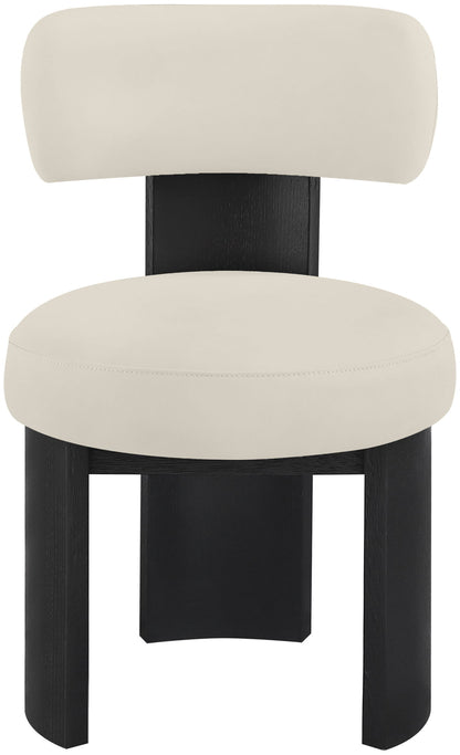 Atelier - Vegan Leather Upholstered Dining Chair (Set of 2) - Taupe / Painted Black