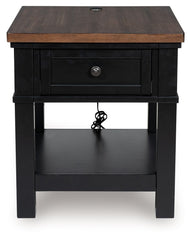 Wildenauer - Brown / Black - Rectangular End Table