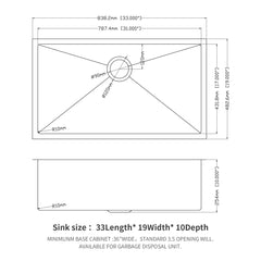 Modern Undermount Stainless Steel Kitchen Sink 16 Gauge, Deep Single Bowl
