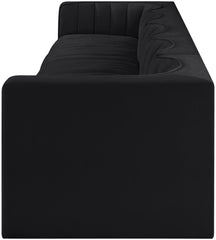 Rummi - Velvet Performance Fabric Upholstered 5 Piece Modular Sofa