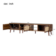 78" TV Stand With Ample Storage And Open Shelving - Walnut