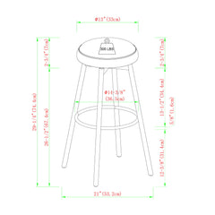 Modern Glam Upholstered Bar Stool - Rust