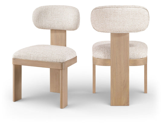 Timbra - Linen Textured Fabric Upholstered Dining Chair (Set of 2) - Natural Base