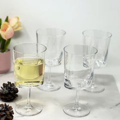 Leadingware Oval Halo Plastic Wine Glasses (Set of 4)