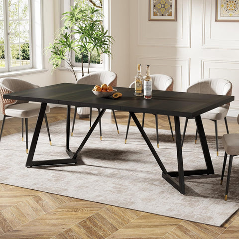 Rectangular Dining Table For 6 - 8 People - Black