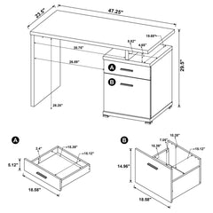 Contemporary Sleek Office Desk With 2 Drawers