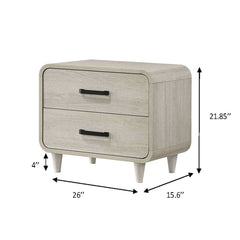 Nightstand With 2 Drawers, Ample Storage Space - Antique White