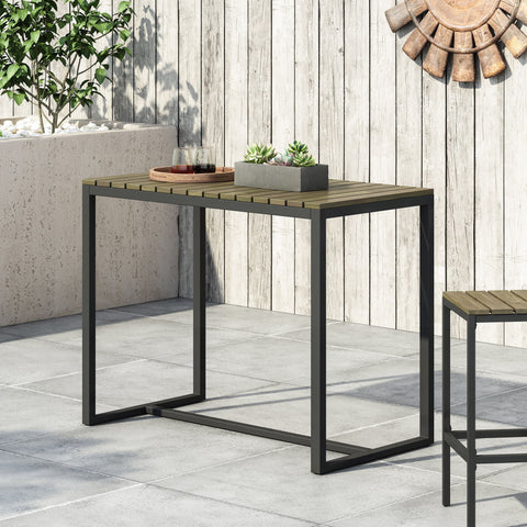 Ernesto - Outdoor Industrial Acacia Wood Bar Table