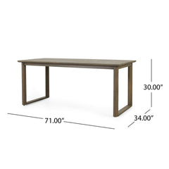 Rustic Nash Dining Table With Slat Design - Gray