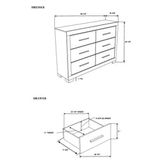Elsa - 2 Toned And Dresser With Bar Handle And Construction