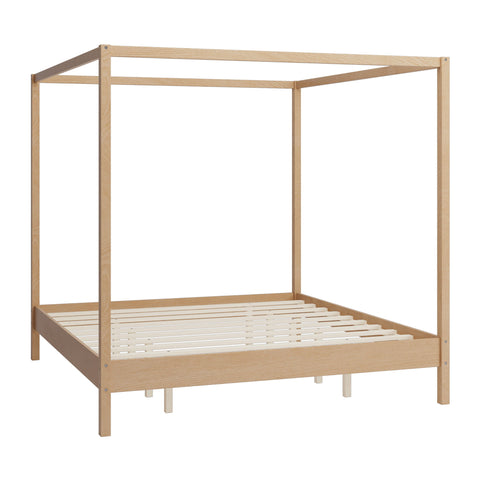 Canopy Bed Frame 4 Poster Platform Bed With Slats Support, No Box Spring Needed