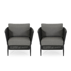 Hanford - Modern Club Chair With Woven Rope Design - Gray