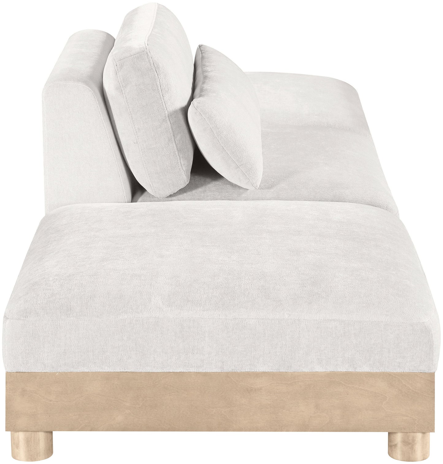 Turin - Chenille Fabric Upholstered Modular Sectional - White