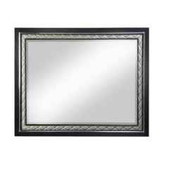 Nicola - Mirror - Silver Synthetic Leather & Black