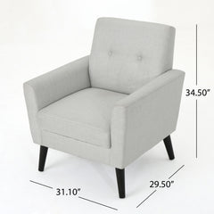 Radiantize - Upholstered Fabric Club Chair With Square-Off Back And Button Tufted