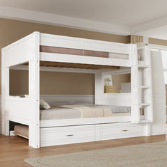 Multifunctional Bunk Bed With Desk, Bookshelves