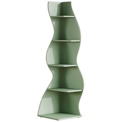 5 Tier Wavy Corner Bookshelf And Plant Stand For Living Room