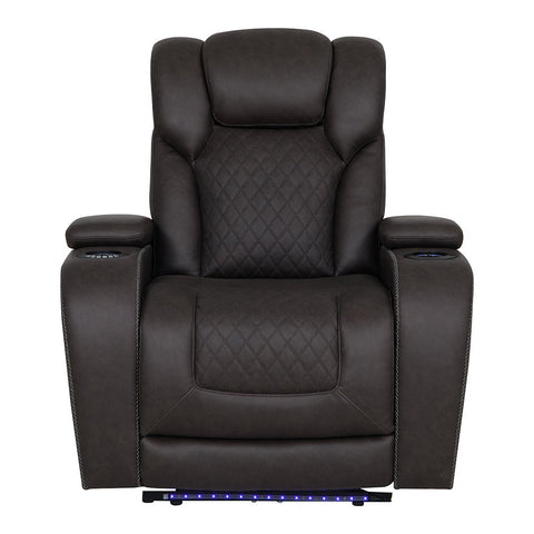 Wendell - Power Motion Recliner With Storage, USB & LED - Dark Gray