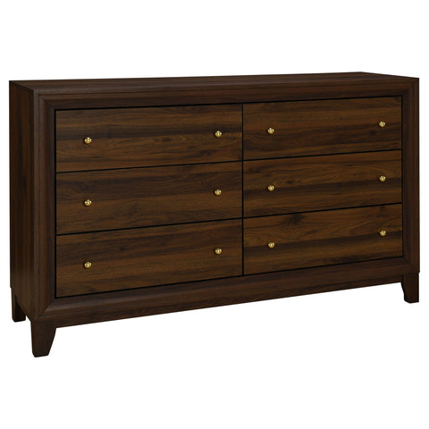 Anza - 6 Drawer Dresser Cabinet - Walnut