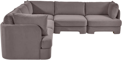 Hammond - Velvet Performance Fabric Upholstered 5 Piece Corner Sectional