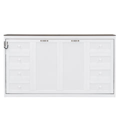 Murphy Bed With LED Light, Foldable Wall Bed Cabinet