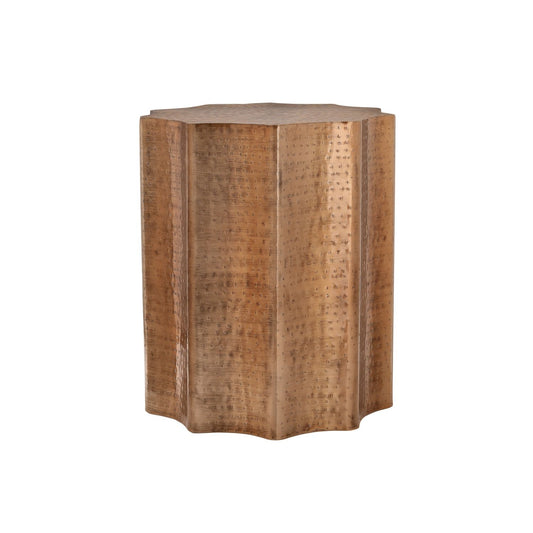 Drum Accent Side Table, Stylish Scalloped Design