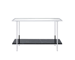 Angwin - Mirrored Faux Marble Console Table - Multi