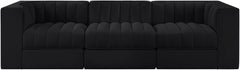 Rummi - Velvet Performance Fabric Upholstered 3 Piece Modular Sofa