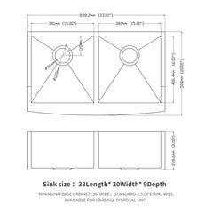 Farmhouse Double Bowl Sink With 50/50 Layout
