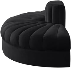 Rummi - Velvet Performance Fabric Upholstered 2 Piece  Rounded Modular Loveseat