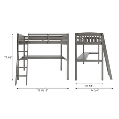 Everest - High Loft Bed With Desk And Storage