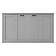 Twin Size Murphy Bed With Cabinet Storage - Gray