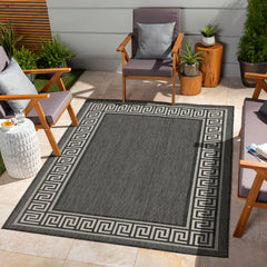 Sunshine - 5'3" X 7'3" Polypropylene Indoor, Outdoor Area Rug - Anthracite