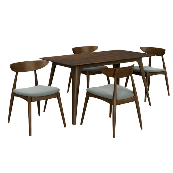 5 Piece Dining Set With Ergonomic Chairs