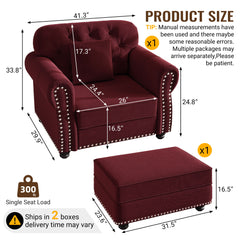 Sofa With Nailhead Trim And Rolled Armrests
