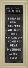 The Greatest Tennis Champions By The Vintage Collection - Framed Print Wall Art - Dark Brown