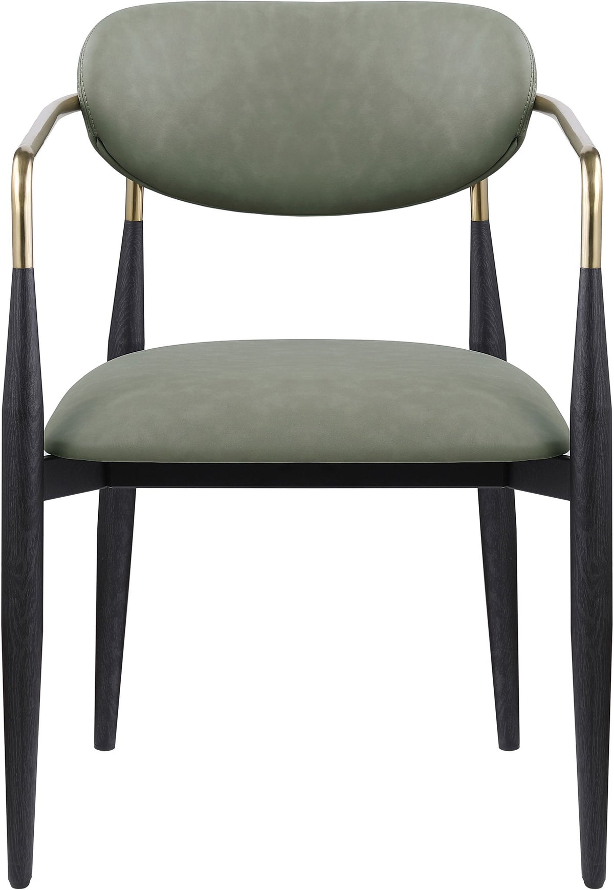 Ronda - Vegan Leather Upholstered Dining Arm Chair - Black Legs