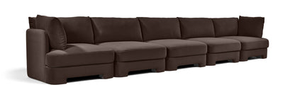 Hammond - Velvet Performance Fabric Upholstered 5 Piece Sofa