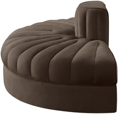 Rummi - Velvet Performance Fabric Upholstered 2 Piece  Rounded Modular Loveseat