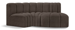 Arc - Boucle Fabric 3 Piece Modular L-Shaped Sofa