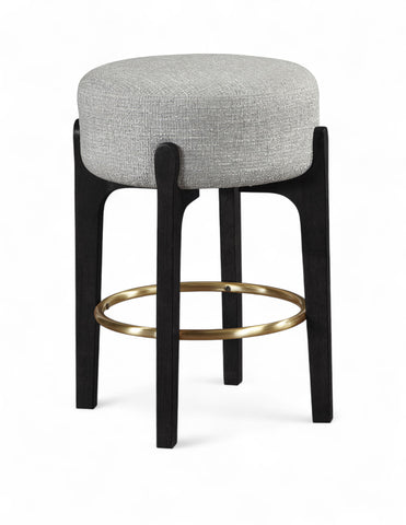 Torino - Backless Counter Stool With Brushed Black Base (Set of 2)