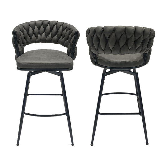Bar Stool 360 Swivel With Back Footrest