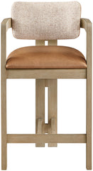 Ravina - Upholstered Counter Stool With Stained Natural Base