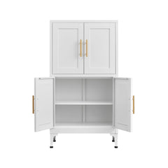 Metal Kitchen Storage Cabinet, Kitchen Pantry Storage Cabinet With Doors And Shelves, Storage Cabinet With Adjustable Leveling Foot For Kitchen, Living Room And Dining Room