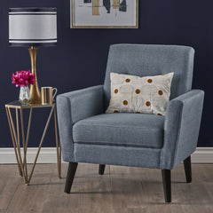 Radiantize - Upholstered Fabric Club Chair With Square-Off Back And Button Tufted