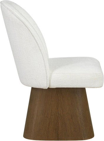 Marlowe - Linen Textured Fabric Upholstered Swivel Dining Side Chair - Stained Brown