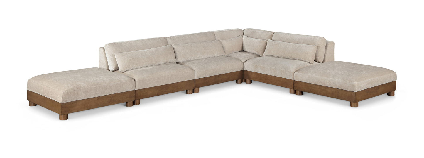 Turin - Chenille Fabric Upholstered Modular Sectional - Taupe