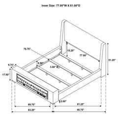 Sebastian - Upholstered Bed With Built-In Flame Visualizer And Bluetooth Speaker
