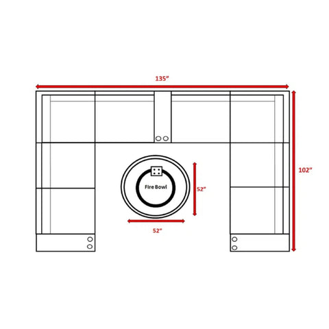 Patio Seating Group With Cushions And Fire Pit - Espresso