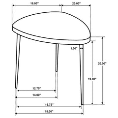 Xander - Triangular Table With Rounded Edges